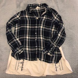 Blue flannel with silk back